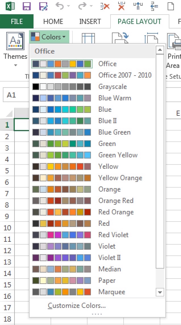 Excel 2011 Mac How To Change Standard Color Palette For Often Used